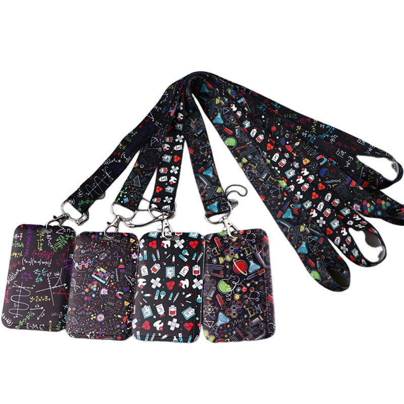 Gaming Card Holder - Chemistry Math Keychain Lanyards Id Badge