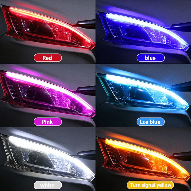 2 Pcs Car DRL Flexible Waterpr - Led Gaming Light Strip ulasan dan harga