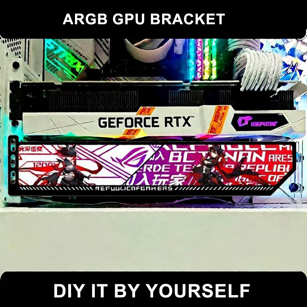 Customize RGB VGA Holder 5V/12 - Gaming Card Holder ulasan dan harga
