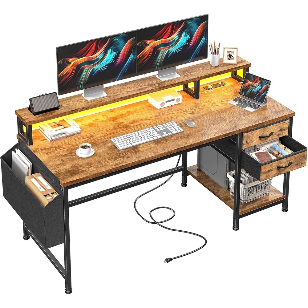 Compact 48 Gaming Desk with Wi - Led Gaming Light Strip ulasan dan harga