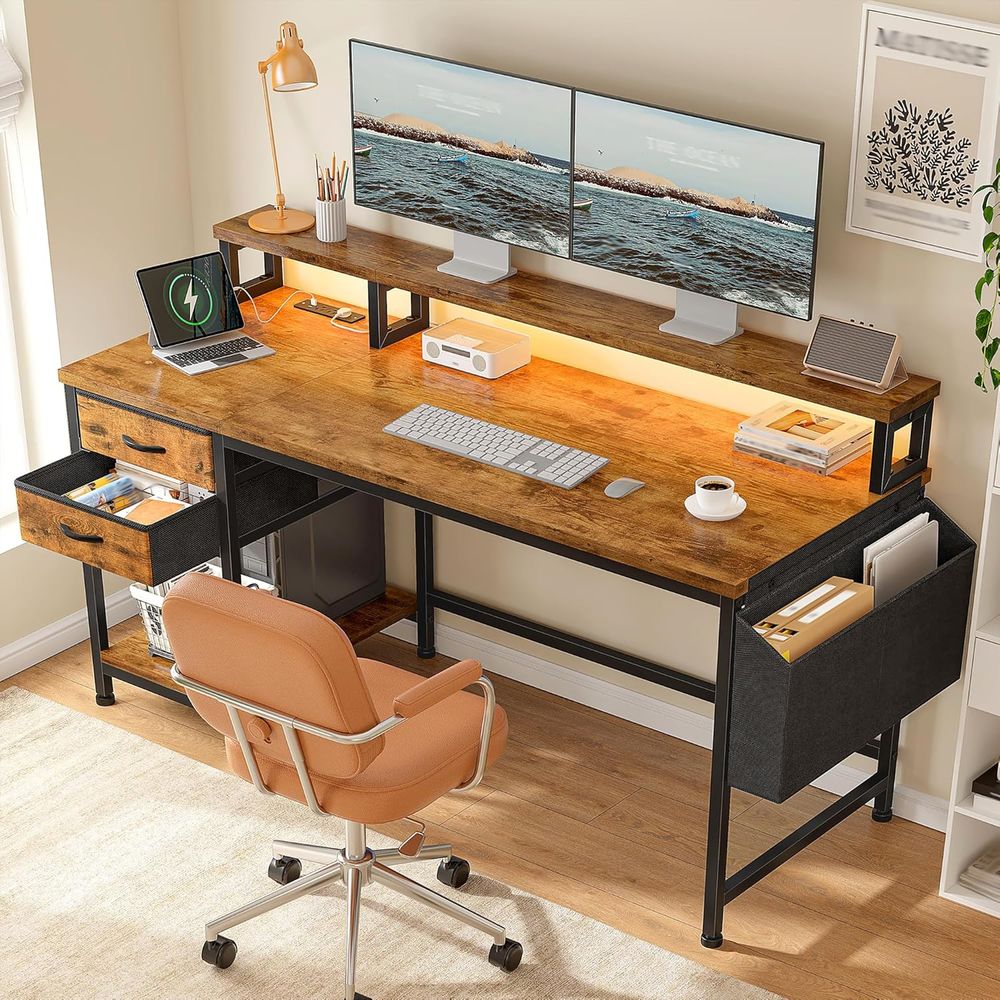 Compact 48 Gaming Desk with Wi - Led Gaming Light Strip ulasan dan harga