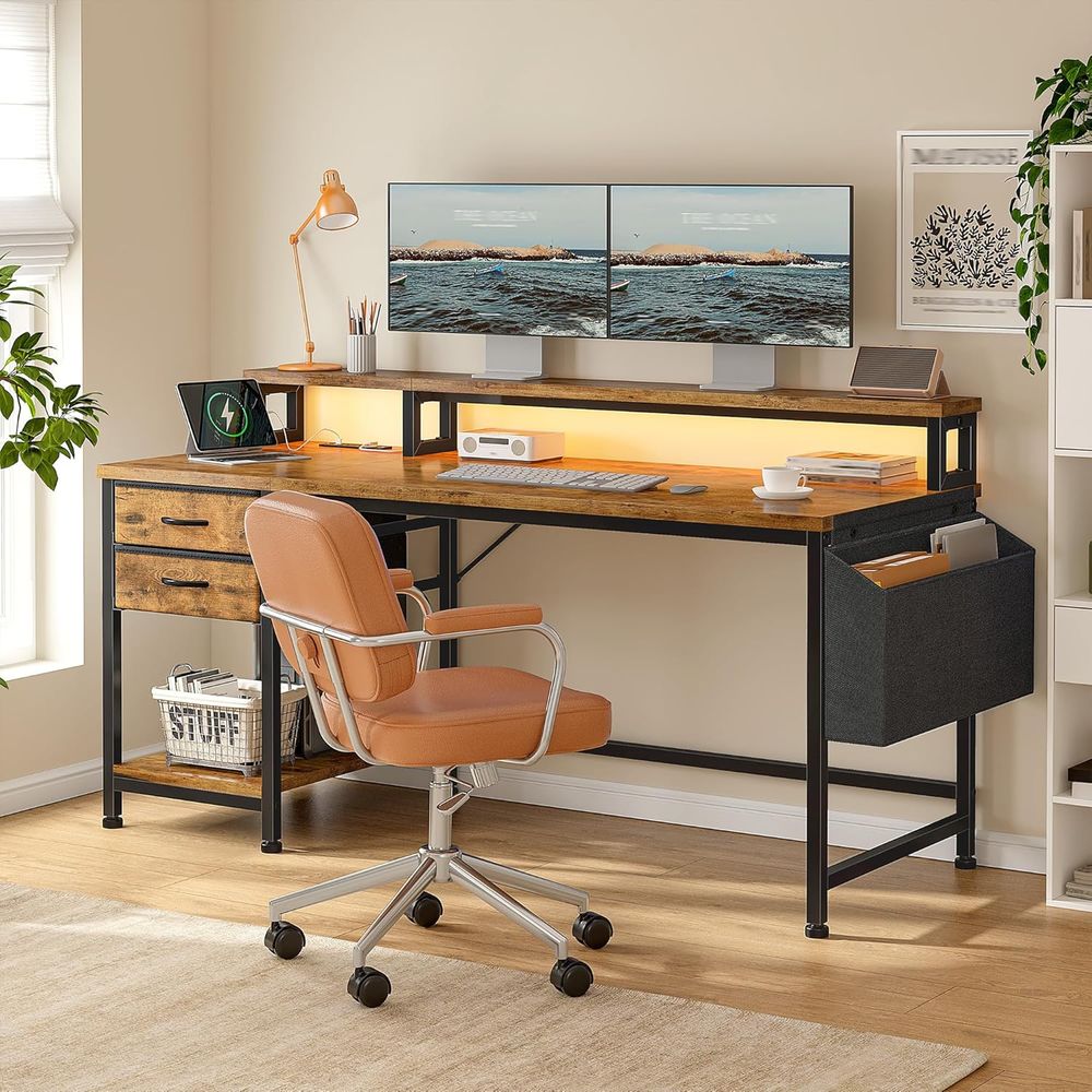 Compact 48 Gaming Desk with Wi - Led Gaming Light Strip ulasan dan harga