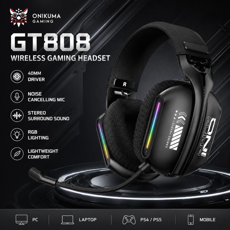 ONIKUMA GT808 Gaming Headset W - Gaming Console In Amazon ulasan dan harga