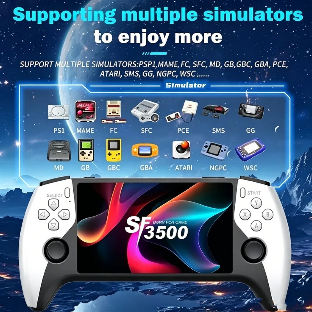 SF3500 5 inch Handheld Game Co - Gaming Console.Emulators ulasan dan harga